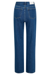 Janine High Waisted Straight Leg Jeans - Dark Blue